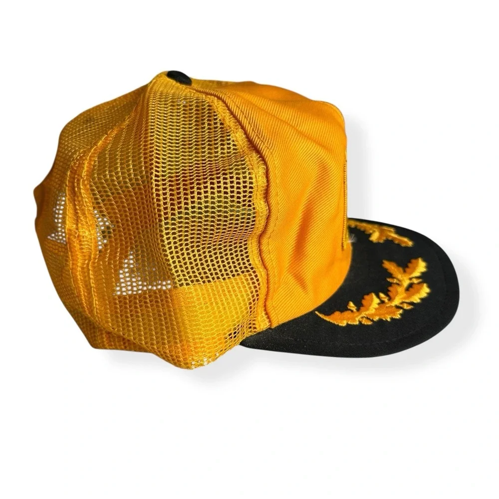 Vintage‎ Sure Plus Truck Mirrors Hat Gold Leaf Mesh Snapback Trucker Cap 80s